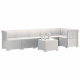 6-Seater Garden Sofa Rattan Look PP White 3444104