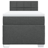 Box Spring Bed with Mattress Dark Grey 100x200 cm Fabric 3285800
