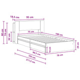 Bed Frame with Storage White 75 x 190 cm Engineered Wood 3433531