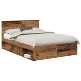 Bed Frame with Headboard Old Wood 140 x 190 cm Engineered wood 3407875