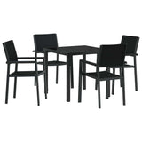 Garden Dining Set 5 pcs Black Powder-Coated Steel 3379150