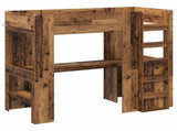 Loft Bed Frame with Desk Old Wood 80 x 200 cm Engineered Wood 3410449