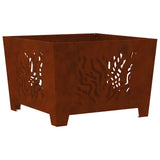 Fire Pit Brown 60 x 60 x 40 cm Weathering steel 858915