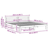 Bed Frame with Headboard Wax Brown 200 x 200 cm Solid Pine Wood 872598