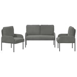 Sofa Sets with Cushion 3 pcs Dark Grey 115 x 56 x 80 cm Plywood 3406218