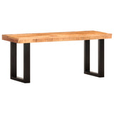Bench 110 cm Solid Rough Mango Wood and Steel 286460