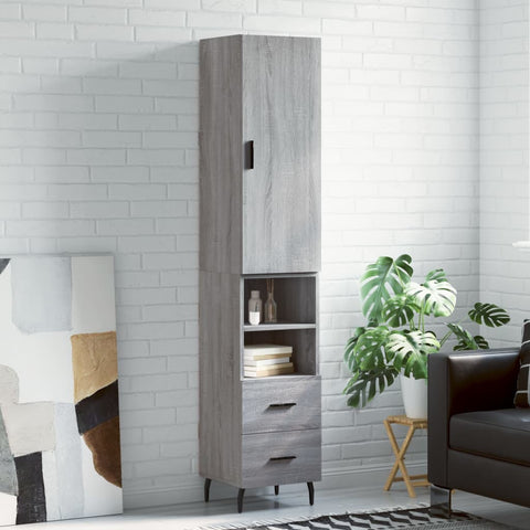 Highboard Grey Sonoma 34.5x34x180 cm Engineered Wood 3198935