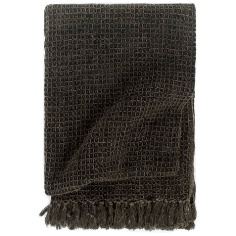 Throw Cotton 220x250 cm Anthracite/Brown 133751