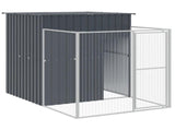 Dog House with Run Anthracite 165x1067x181 cm Galvanised Steel 3189102