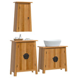 3 Piece Bathroom Furniture Set Solid Wood Pine 3223457
