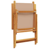 Reclining Garden Chairs 4 pcs Taupe Fabric and Solid Wood 3214544