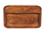Solid Wood Mini Curve Floating Bedside, 1 Drawer and Open Slot, Dark Brown B2743P403546