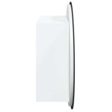 Bathroom Cabinet with Round Mirror&LED White 40x40x17.5 cm 345579