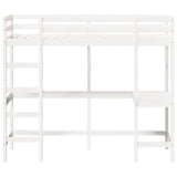 Loft Bed without Mattress White 75x190 cm Small Single Solid Wood Pine 842863
