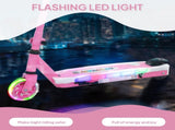 Electric Scooter for Kids Aged 4-7 Years, with Flashing LED Lights, Rear Auxiliary Wheels, Pink T3398P349467