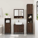 ZNTS 2 Piece Bathroom Furniture Set Brown Oak Engineered Wood 3300929