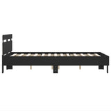 Bed Frame Black Engineered wood, Plywood Double Bed Frame 3207568