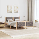 Bed Frame with Headboard Taupe 150 x 200 cm Solid Pine Wood 3394286