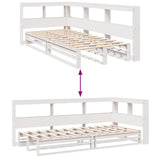 Bookcase Bed without Mattress White 100x200cm Solid Wood Pine 3324506
