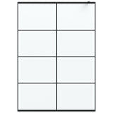 Walk-in Shower Wall Black 140x195 cm Frosted ESG Glass 152134