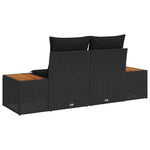 Garden Sofa Black 184 x 62 x 85cm Poly Rattan 42006818