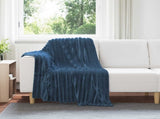 Throw Blankets 6 pcs Navy Blue 150 x 130 cm Fleece 42016881
