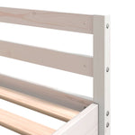 ZNTS Loft Bed with Desk and Ladder White 200x200 cm Solid Wood Pine 3284228