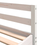 ZNTS Loft Bed with Desk and Ladder White 160x200 cm Solid Wood Pine 3284234