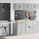 Garage Cabinets 2 pcs Concrete Grey Engineered Wood 3328335