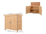 Small Shed, Wooden Garden Shed with Openable Hinged Roof and Removable Shelf, Outdoor Tool Storage T3398P318681