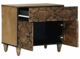 Bed cabinet with Drawer Brown 50 x 33 x 60 cm Solid Mango Wood 4018343