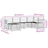 Outdoor Sofa Set 6 pcs White Polyester 3392104