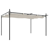 Pergola with Retractable Roof Cream 395x292x230 cm 360117