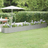 Garden Raised Bed Galvanised Steel 440x80x36 cm Silver 318937