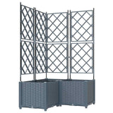 Garden Planter 3 pcs LiGht Grey 80 x 80 x 143 cm Plastic 42002887
