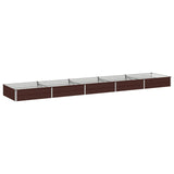 Raised Garden Bed Brown 400 x 80 x 24 cm cold-rolled steel 8006509