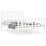 Bed Frame without Mattress White 140x200 cm Solid Wood Pine 3193142