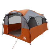 ZNTS Family Tent Tunnel 6-Person Grey and Orange Waterproof 4009574