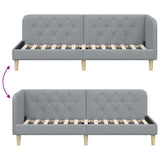 Corner Bed Frame with Headboard Light Grey 80 x 200 cm Fabric 42016553