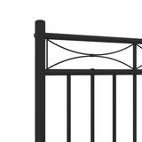 Metal Bed Frame without Mattress with Headboard Black 140x200cm 373692
