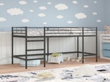 Kids'Loft Bed Frame Black 90 x 190 cm Steel 42020761
