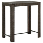 5 Piece Outdoor Bar Set with Armrest Poly Rattan Brown 3064810