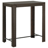 5 Piece Outdoor Bar Set with Armrest Poly Rattan Brown 3064810