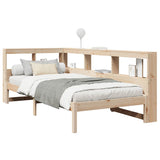 ZNTS Bookcase Bed without Mattress 90x200 cm Solid Wood Pine 3324326