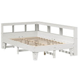 Bookcase Bed without Mattress White 140x190cm Solid Wood Pine 3324551