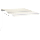 Manual Retractable Awning with LED 4.5x3.5 m Cream 3070042