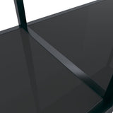 Console Table Black Tempered Glass, Powder-Coated Steel Large 331703