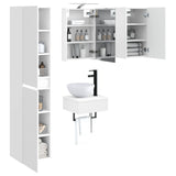 Bathroom Furniture Set 5 pcs White Engineered Wood and Glass 3407239