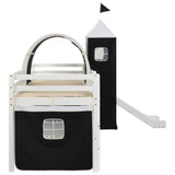 Children's Loft Bed Frame with Slide & Ladder Pinewood 97x208 cm 282709