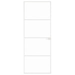 Interior Door White 76x201.5 cm Tempered Glass&Aluminium Slim 153666